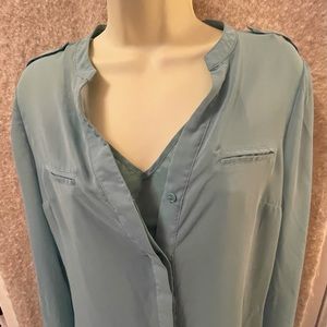 Sheer blouse w attachable Camisole.